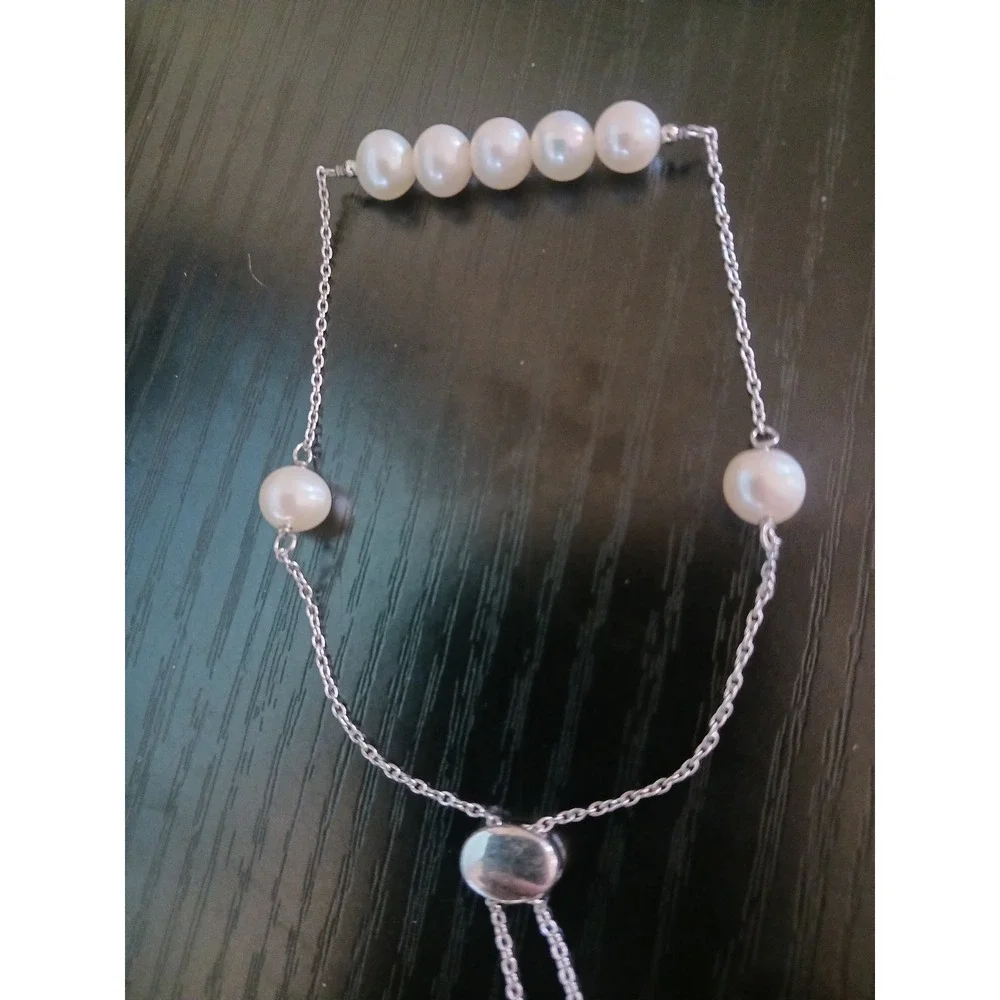 Ross Simmons 925 Sterling Silver Freshwater Pearl Adjustable Bolo Bracelet